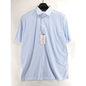 Collars and Co Collar Polo Size Large Relaxed Blue Check Short Sleeve